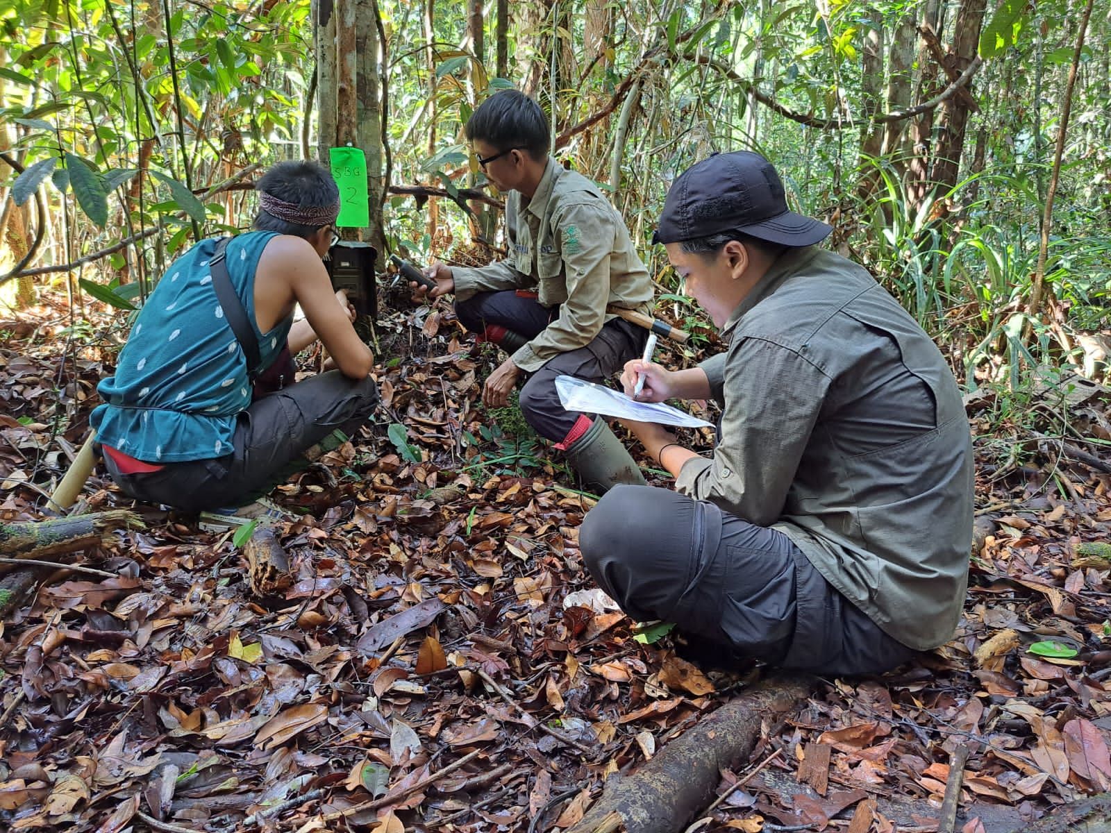 Dimas and team inspect camera trap